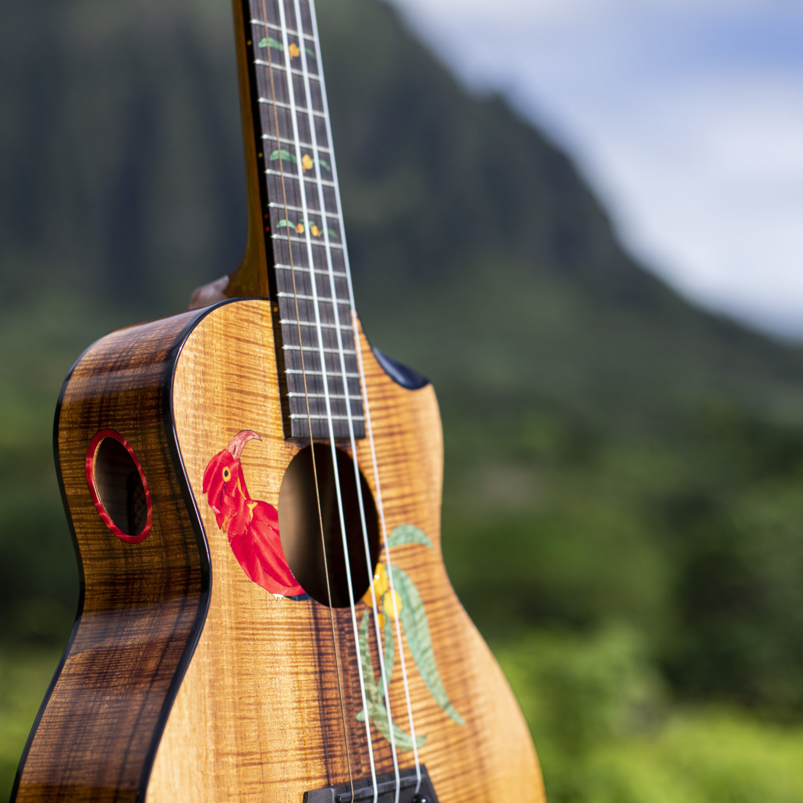 NEW Red Wahine Playing Ukulele Sunset Men Hawaiian Aloha Shirt ~ MADE IN HAWAII